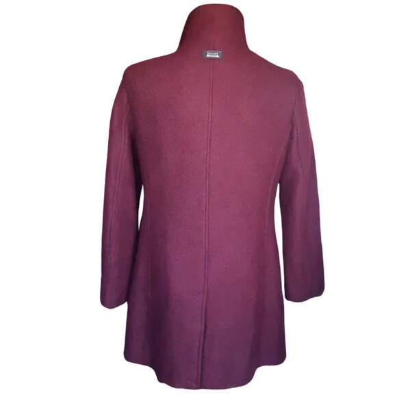 Calvin Klein SZ M Wine Mid Length Zippered Women's Winter Coat - Picture 2 of 16